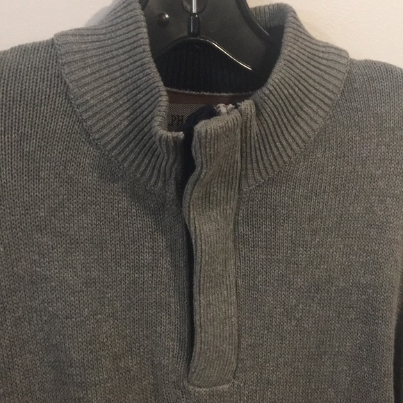 ALPHA & STEELE Men’s Grey half Zip Neck Sweater - Picture 2 of 8